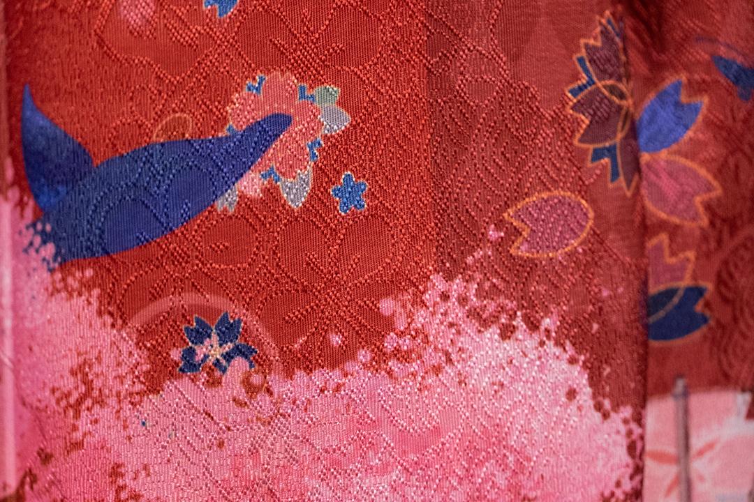 『百摺鯨魚櫻-紅』 一片式半身裙 百褶裙 SK lolita 蘿莉塔 印花裙 #茉紡工作坊