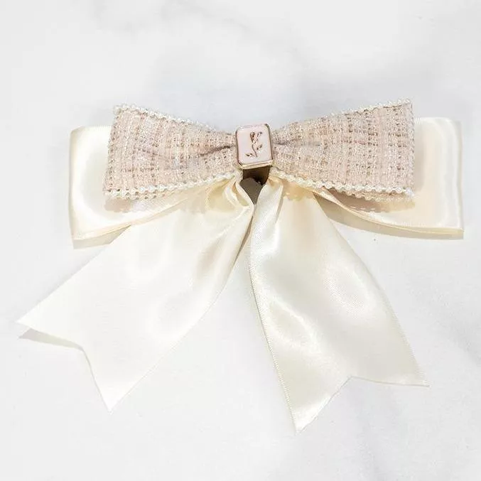 「白金鬱金香」手作髮夾小香風 手作商品 手作髮飾 #茉紡工作坊