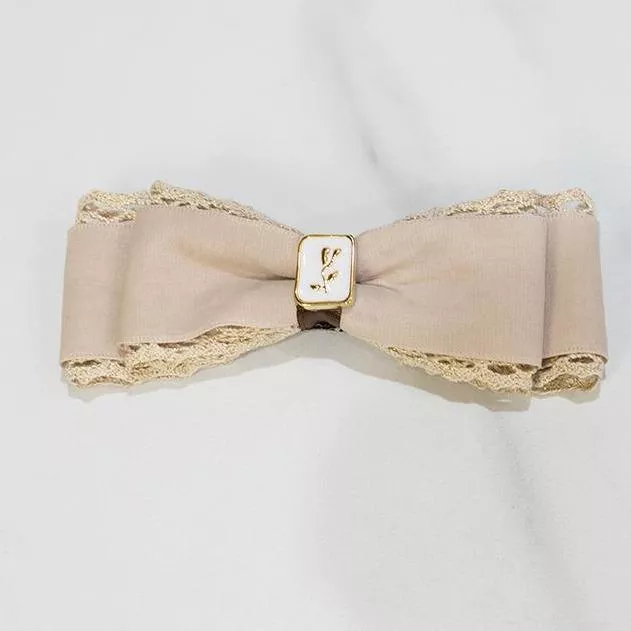 「奶茶鬱金香金蔥蕾絲」 手作髮夾小香風 手作商品 手作髮飾 #茉紡工作坊