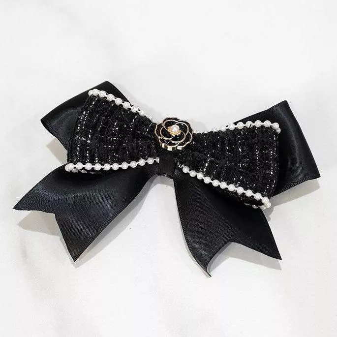 「神秘黑山茶花珍珠」 手作髮夾小香風 手作商品 手作髮飾 #茉紡工作坊