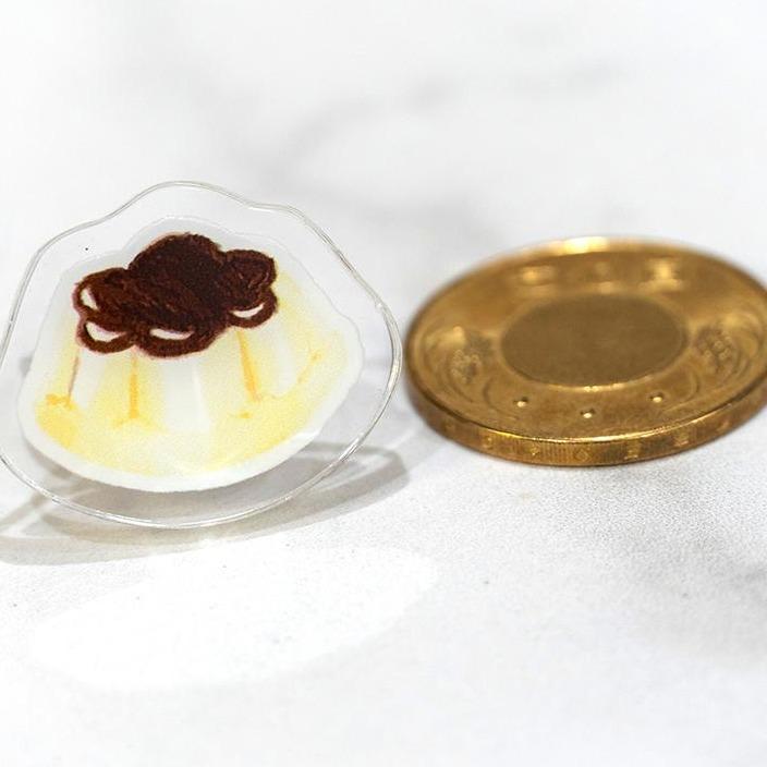 「可愛布丁」 壓克力 S925銀戒指 手作原創 手作商品 手作耳環 #茉紡工作坊
