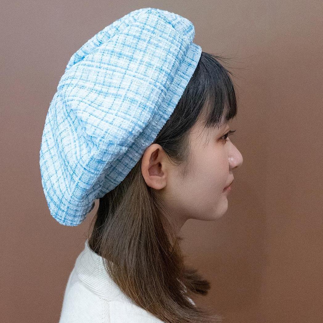「水藍」小香風 手工貝蕾帽 貝雷帽