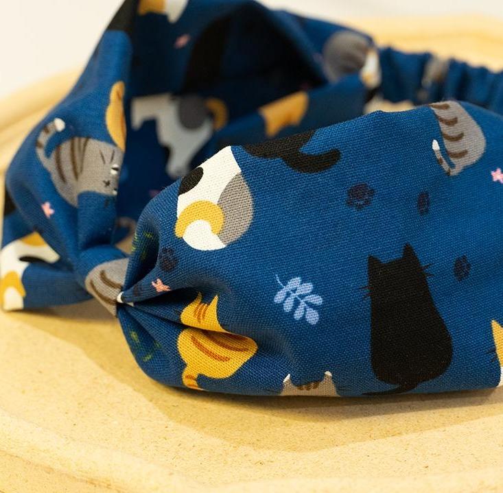 「藍色貓背」 手工髮帶  #茉紡工作坊