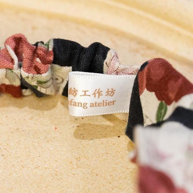 「玫瑰音符貓」米 手工髮帶  #茉紡工作坊