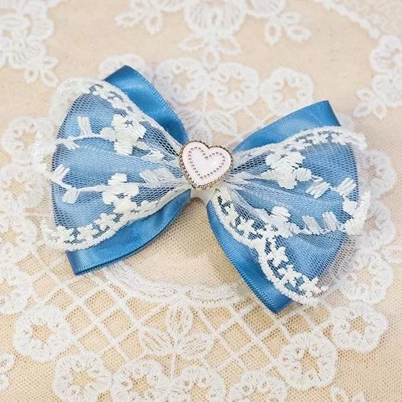 「藍夢語心」 手作髮夾 蝴蝶結髮夾 手作商品 手作髮飾 #茉紡工作坊