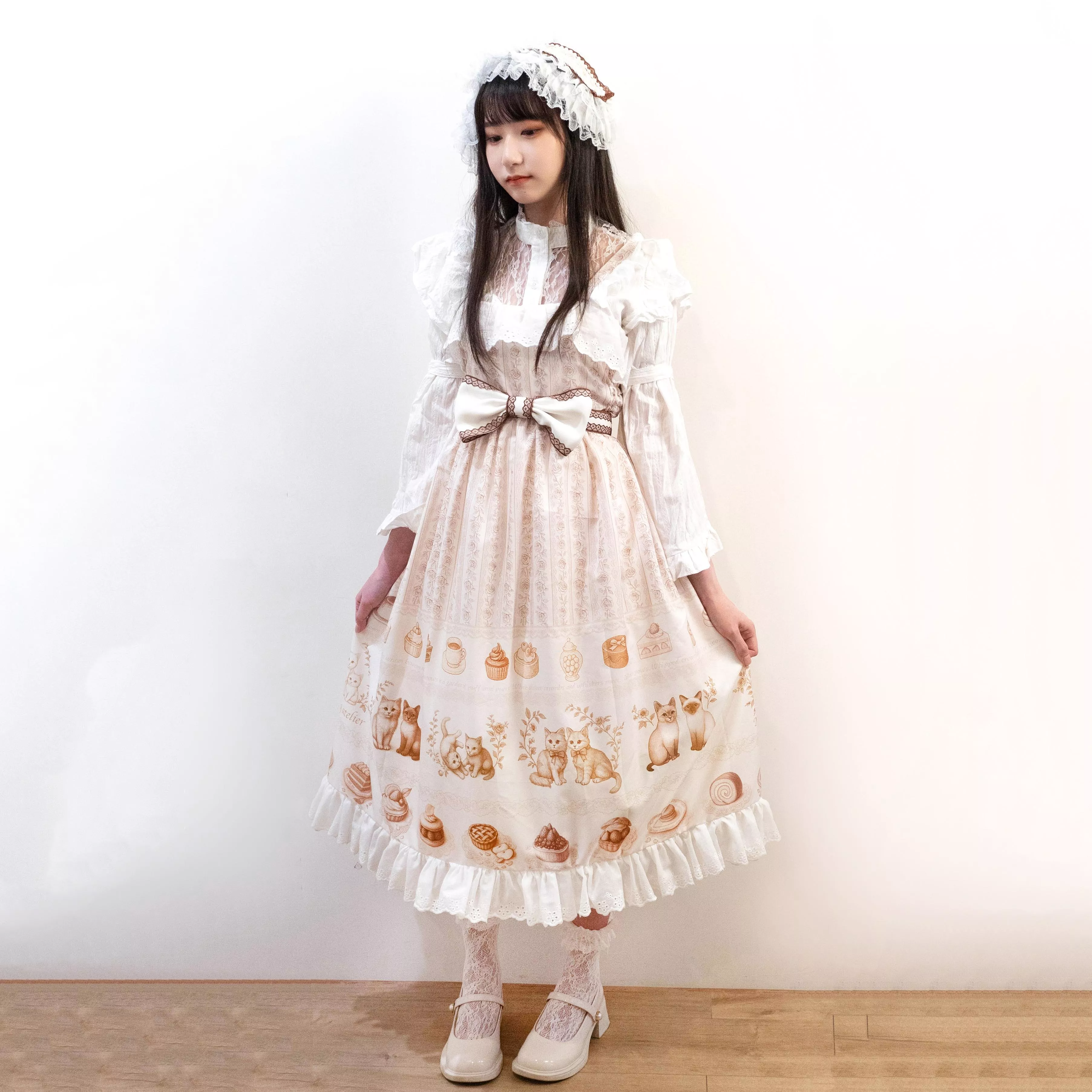 （8/29截止）法式奶油貓 JSK｜茉紡原創印花 Lolita 洋裝