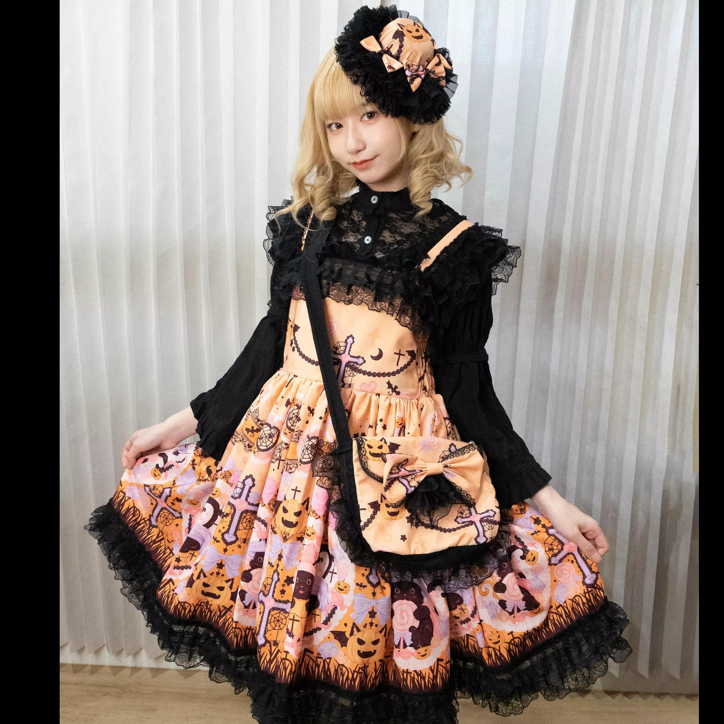 One-Off 系列 萬聖夜的糖衣-橘 ｜茉紡 手作JSK 套組