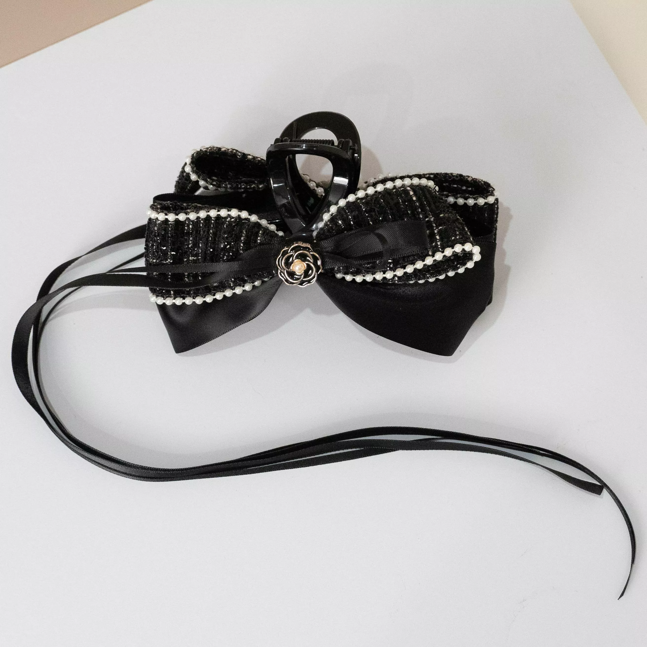 《夜色珍珠》小香風 ｜茉紡 手作 飄帶鯊魚夾