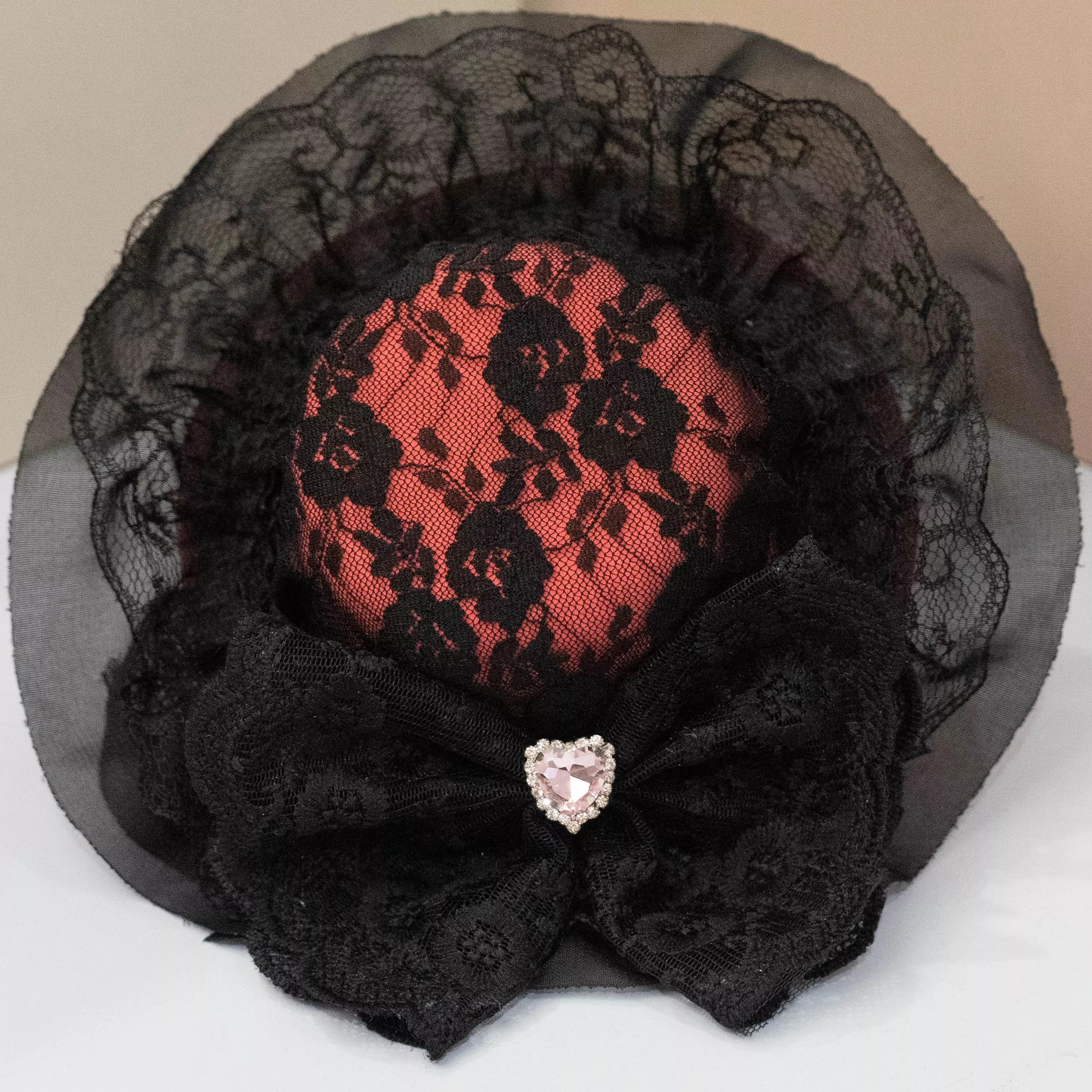 緋夜蕾絲 小禮帽髮夾｜茉紡 手作小禮帽