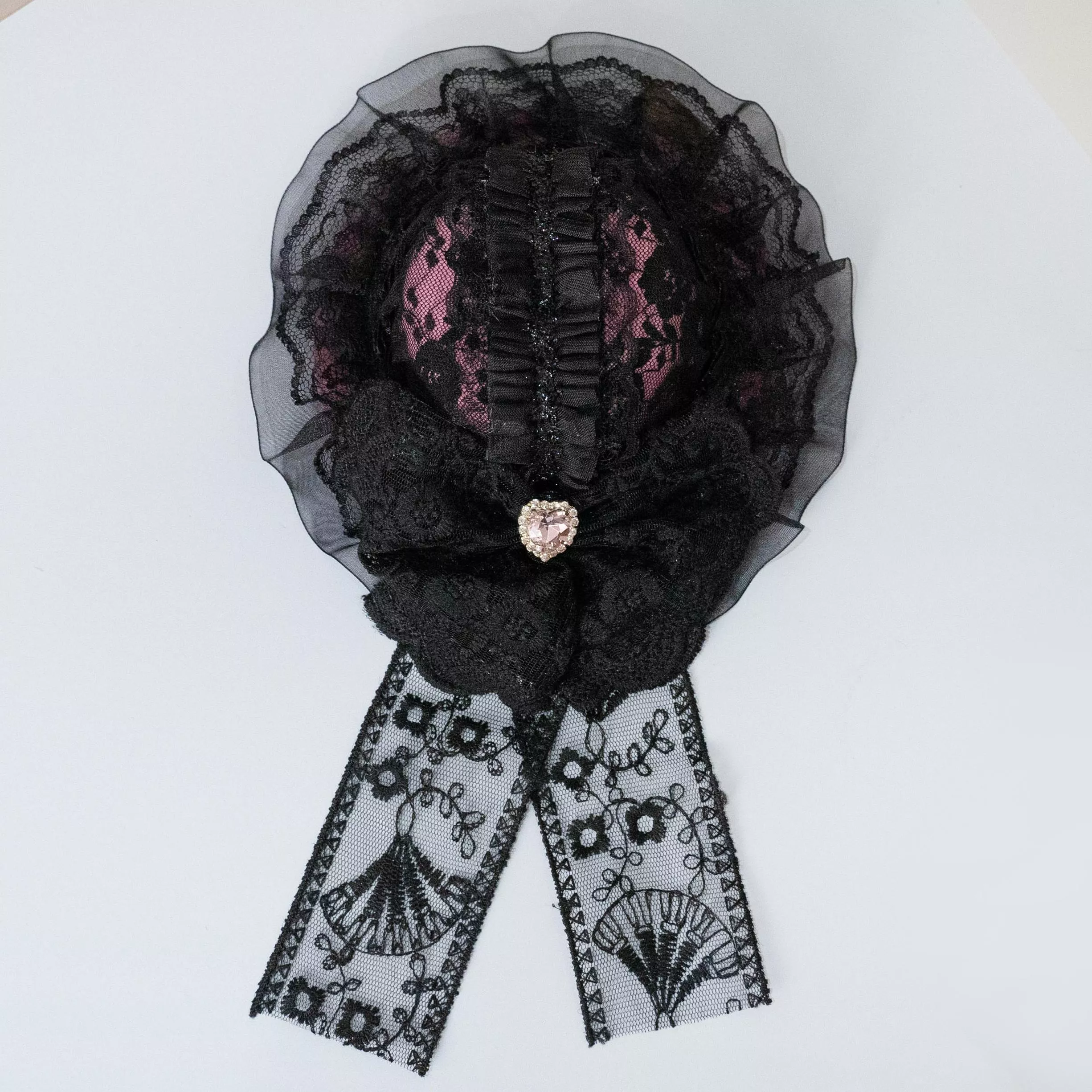 夜薔薇祕語 小禮帽髮夾｜茉紡 手作小禮帽