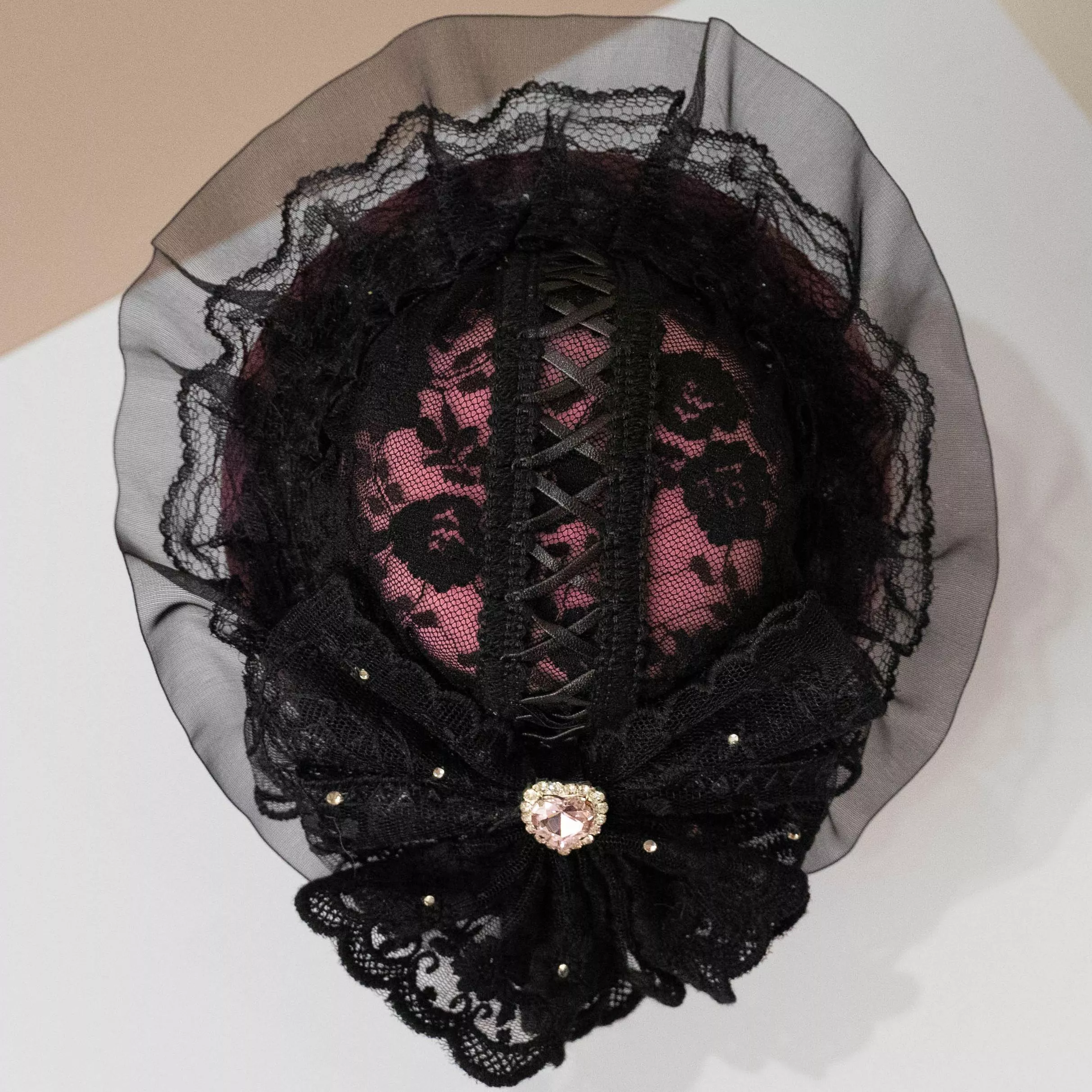 深邃夜薔薇 小禮帽髮夾｜茉紡 手作小禮帽