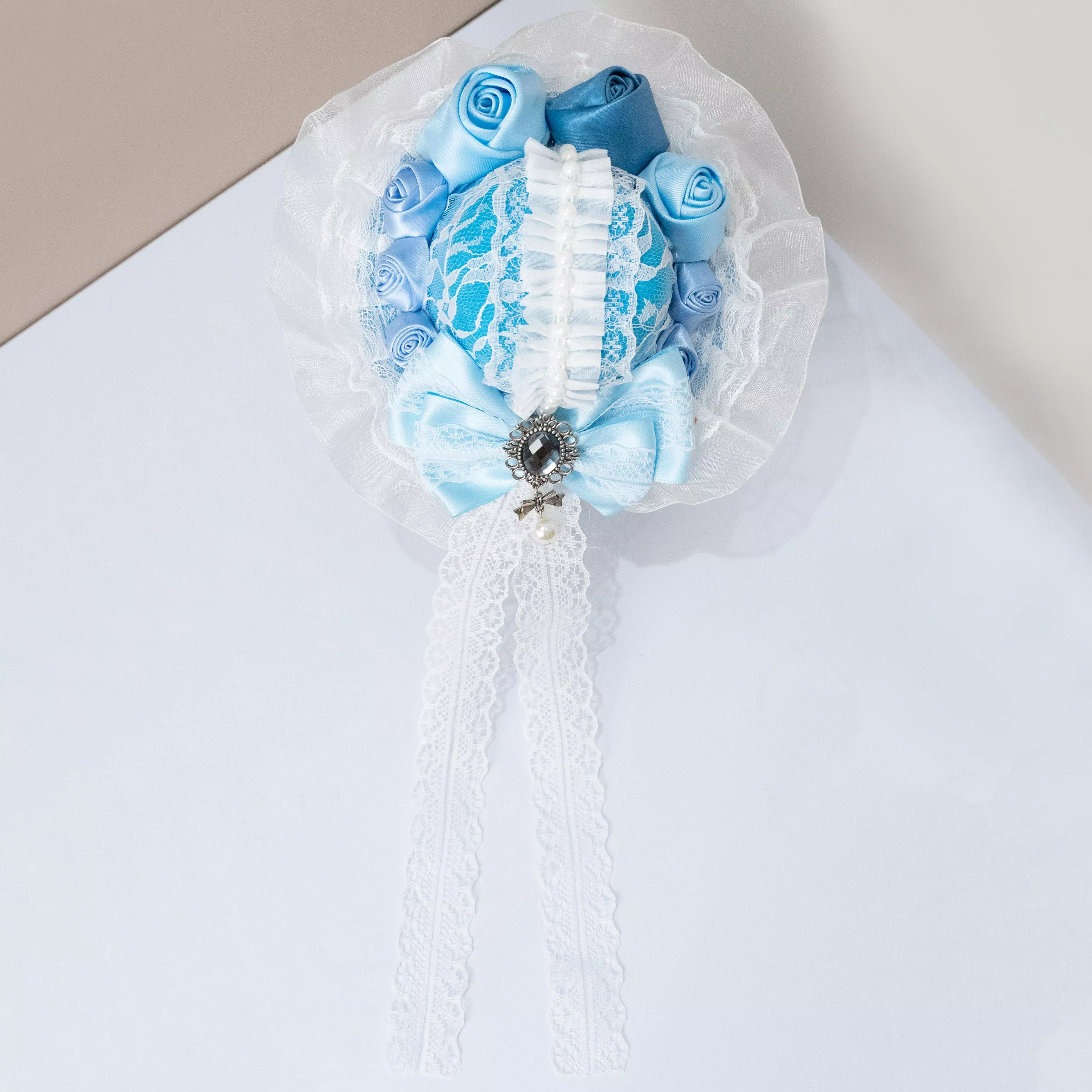 藍霧晨歌 小禮帽髮夾｜茉紡 手作小禮帽