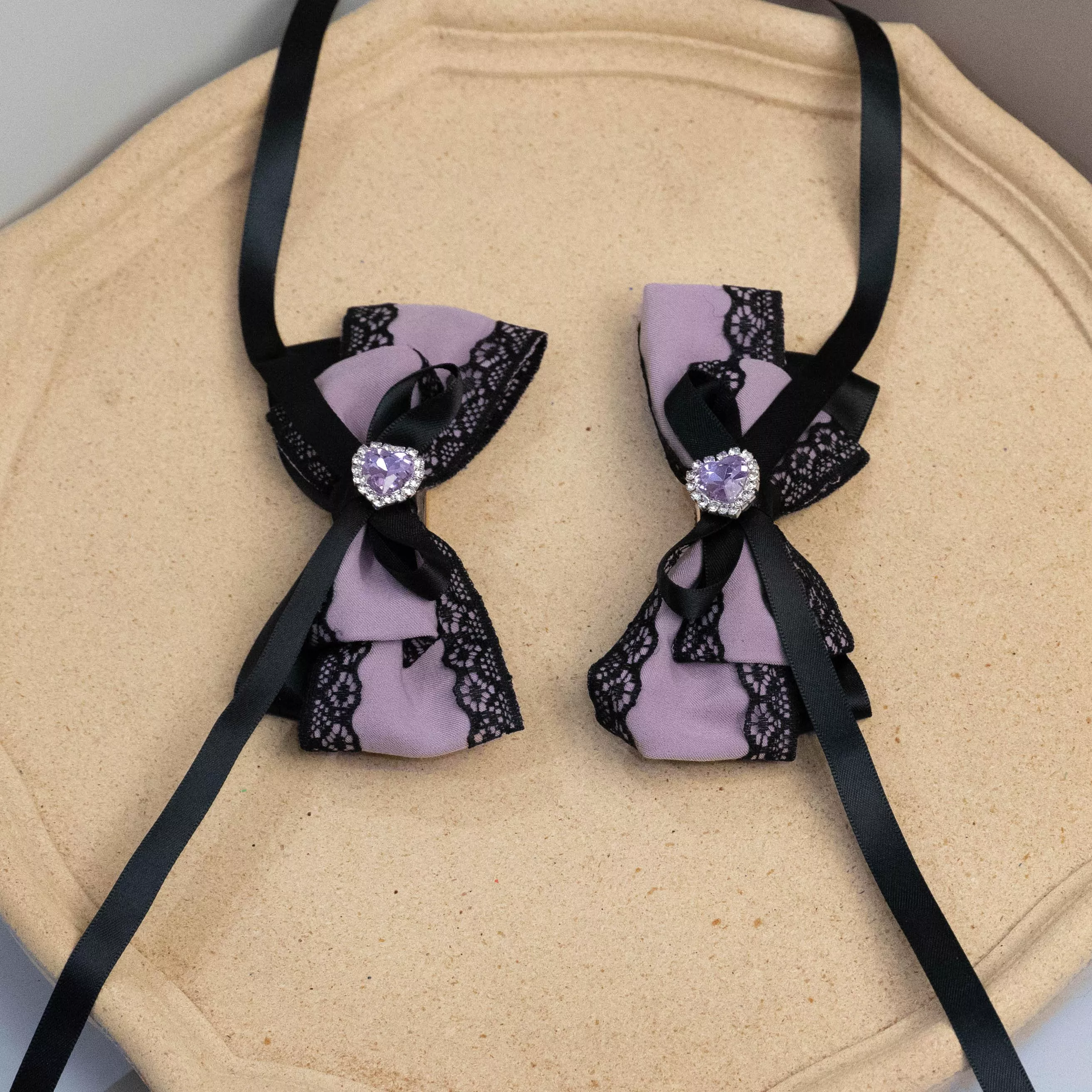 雙馬尾正位夾 紫殿之心｜茉紡 手作飾品