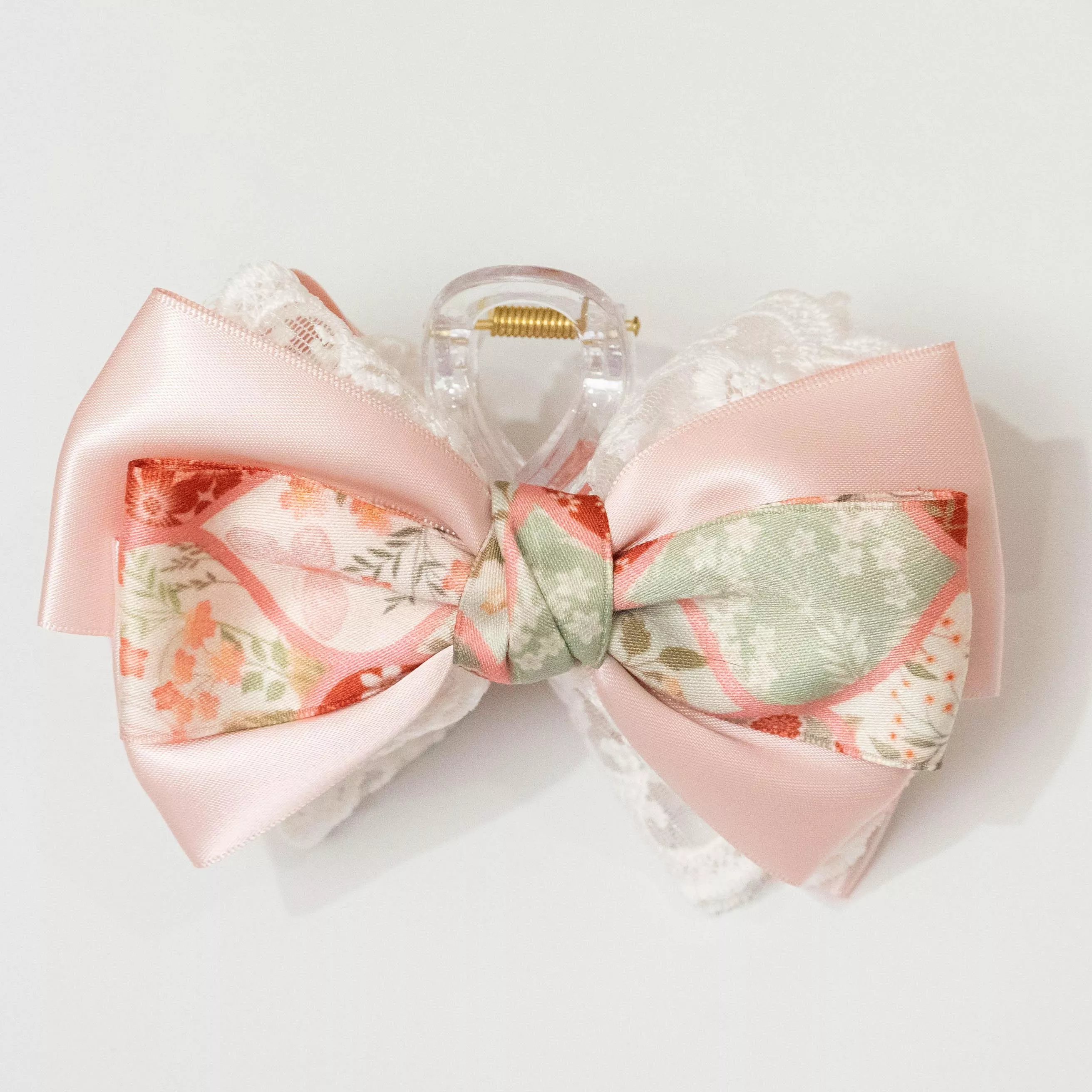 柔曦花語｜蜜桃粉 ｜茉紡 手作鯊魚夾