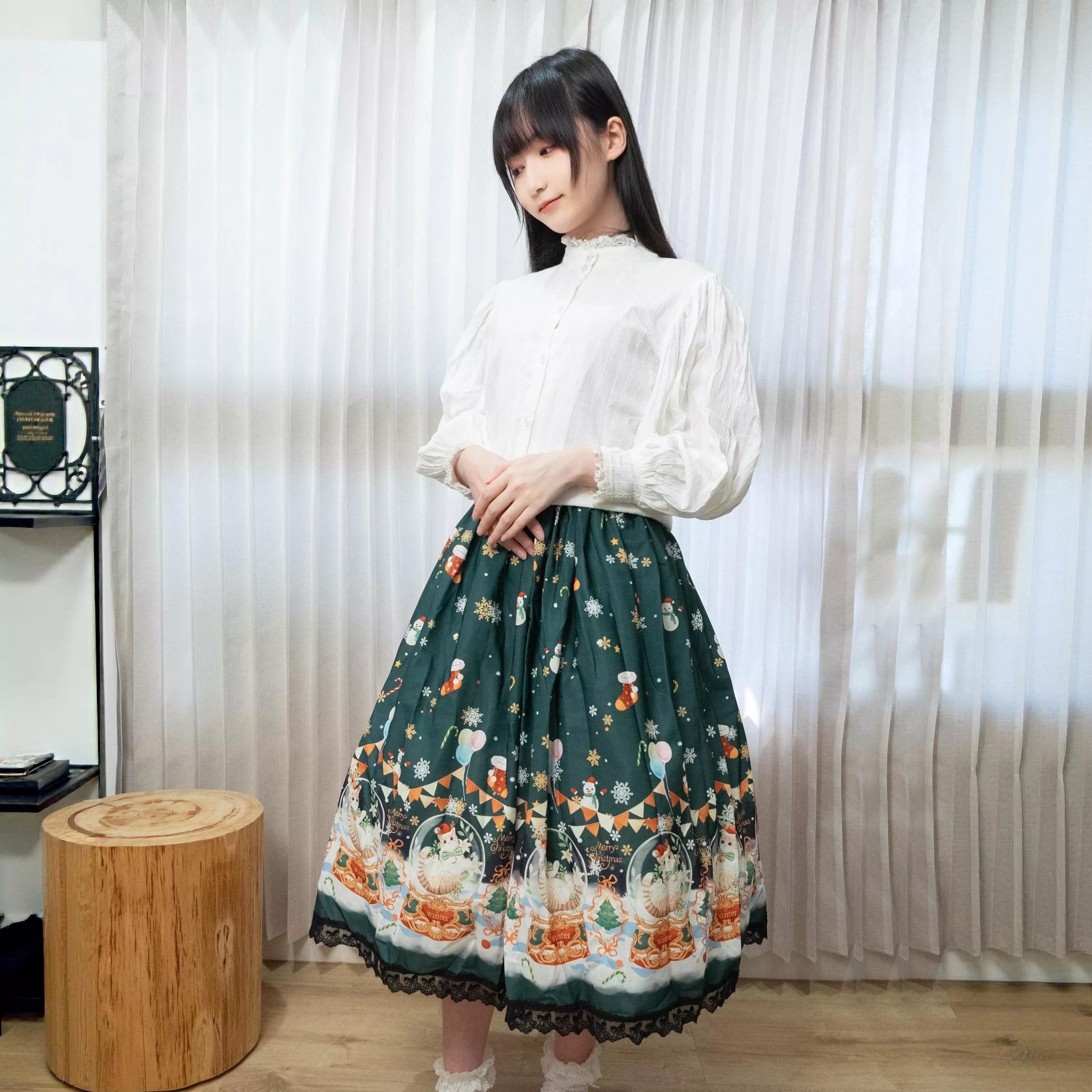 聖誕水晶貓-綠｜茉紡 手作SK