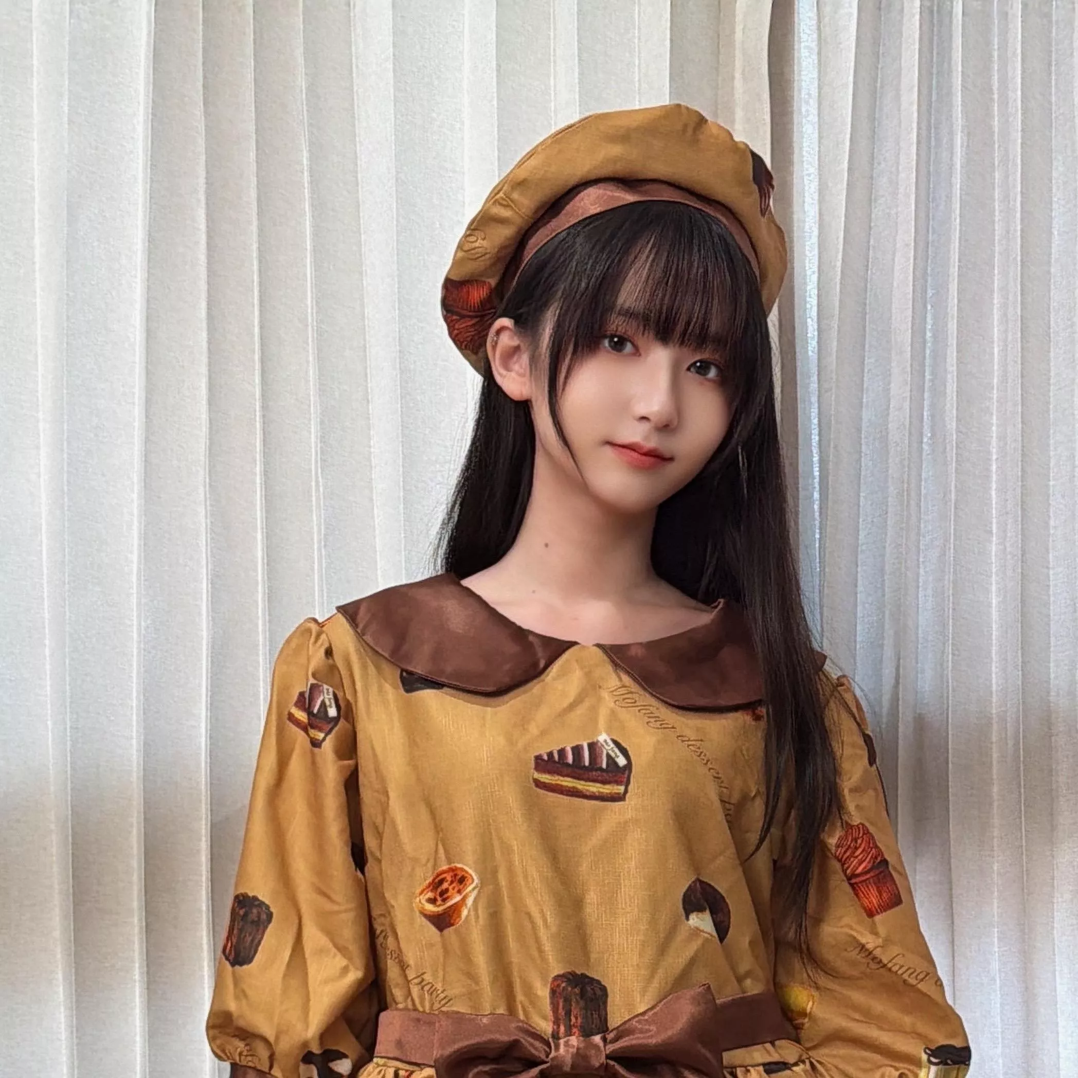 甜點派對 ｜茉紡原創印花 平頂貝雷帽