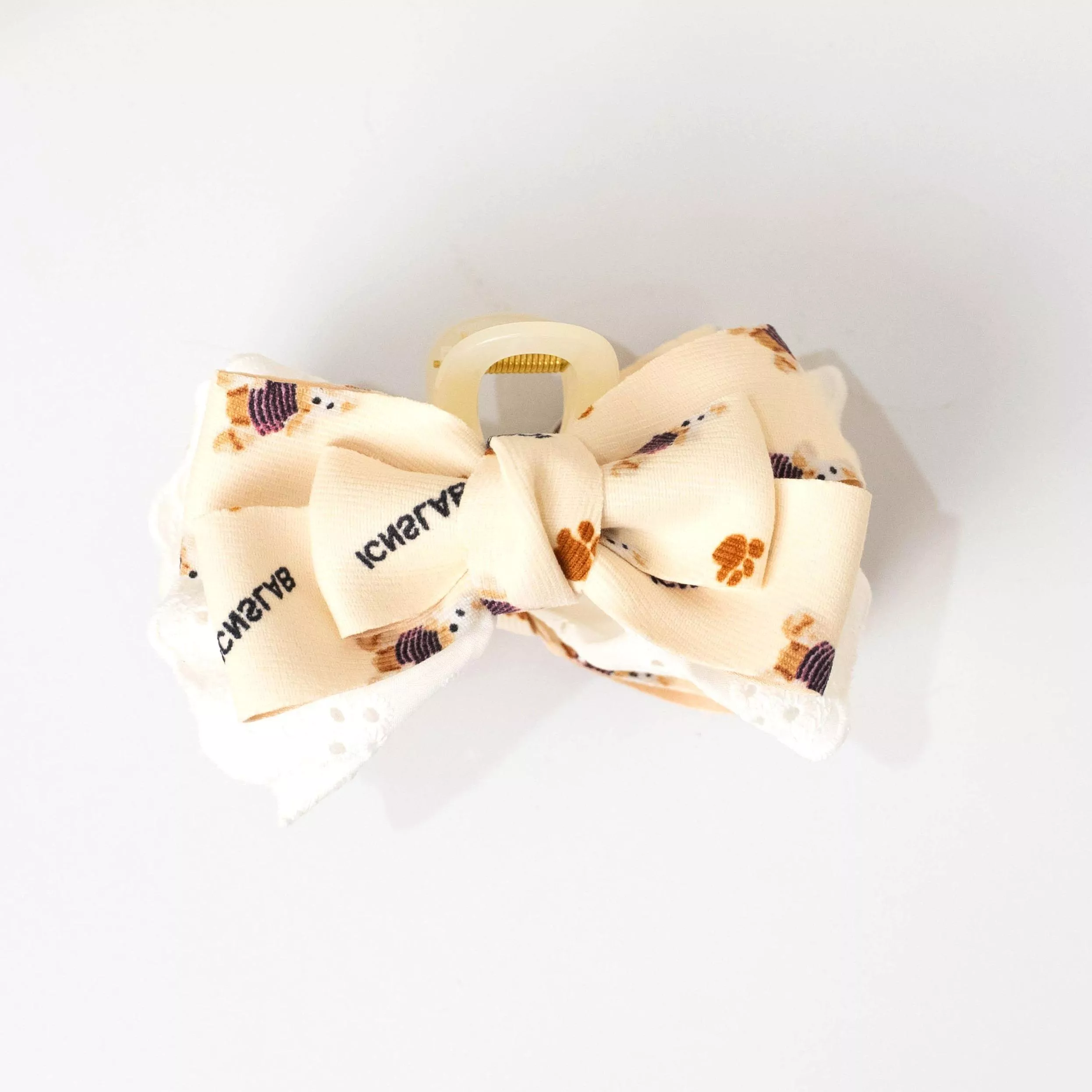 泰迪絨語（奶杏） ｜茉紡 手作鯊魚夾