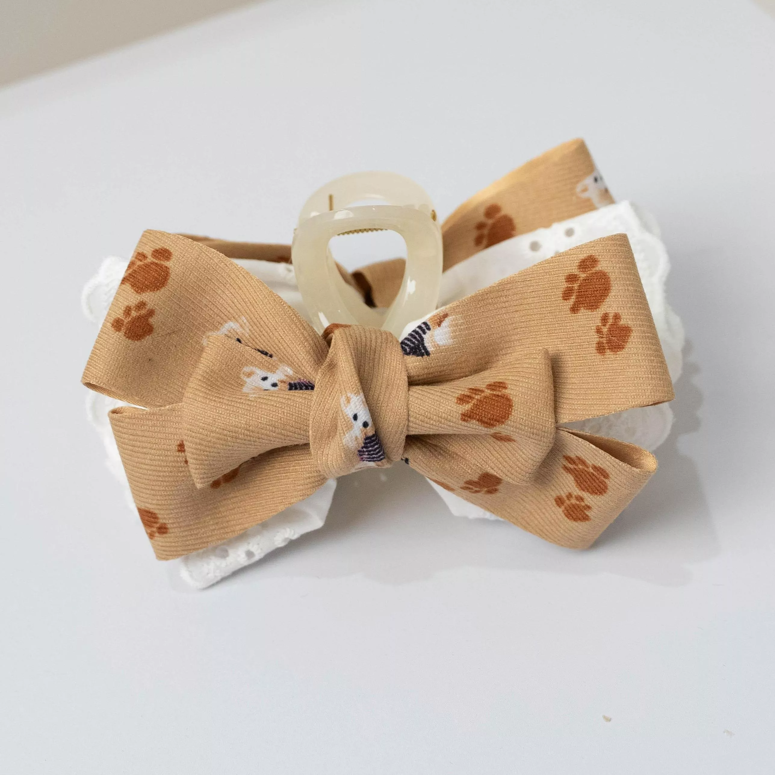 泰迪絨語（焦糖） ｜茉紡 手作鯊魚夾