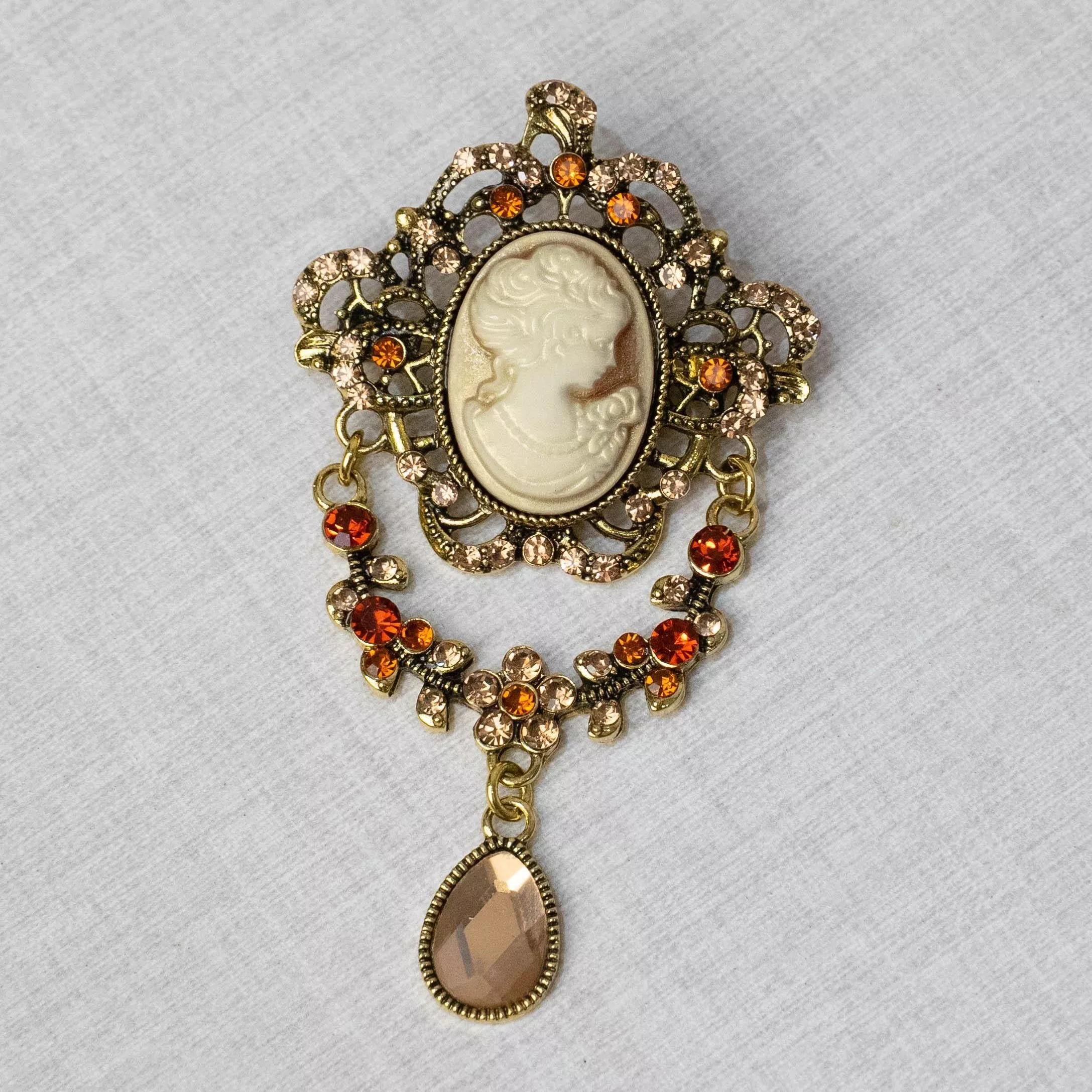 流光垂影（夕陽）肖像胸針｜茉紡選品