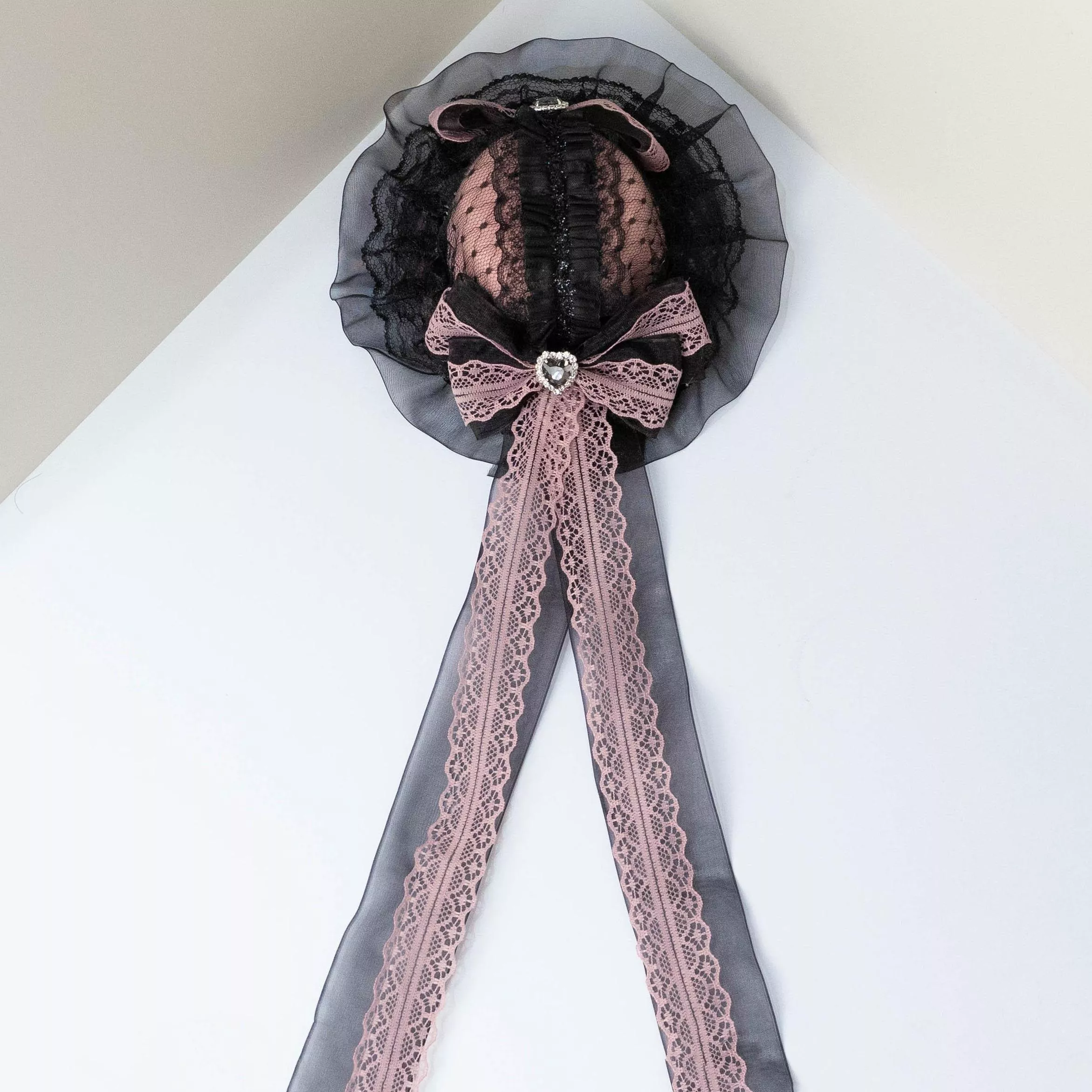 夜薔薇圓頂 小禮帽髮夾｜茉紡 手作小禮帽