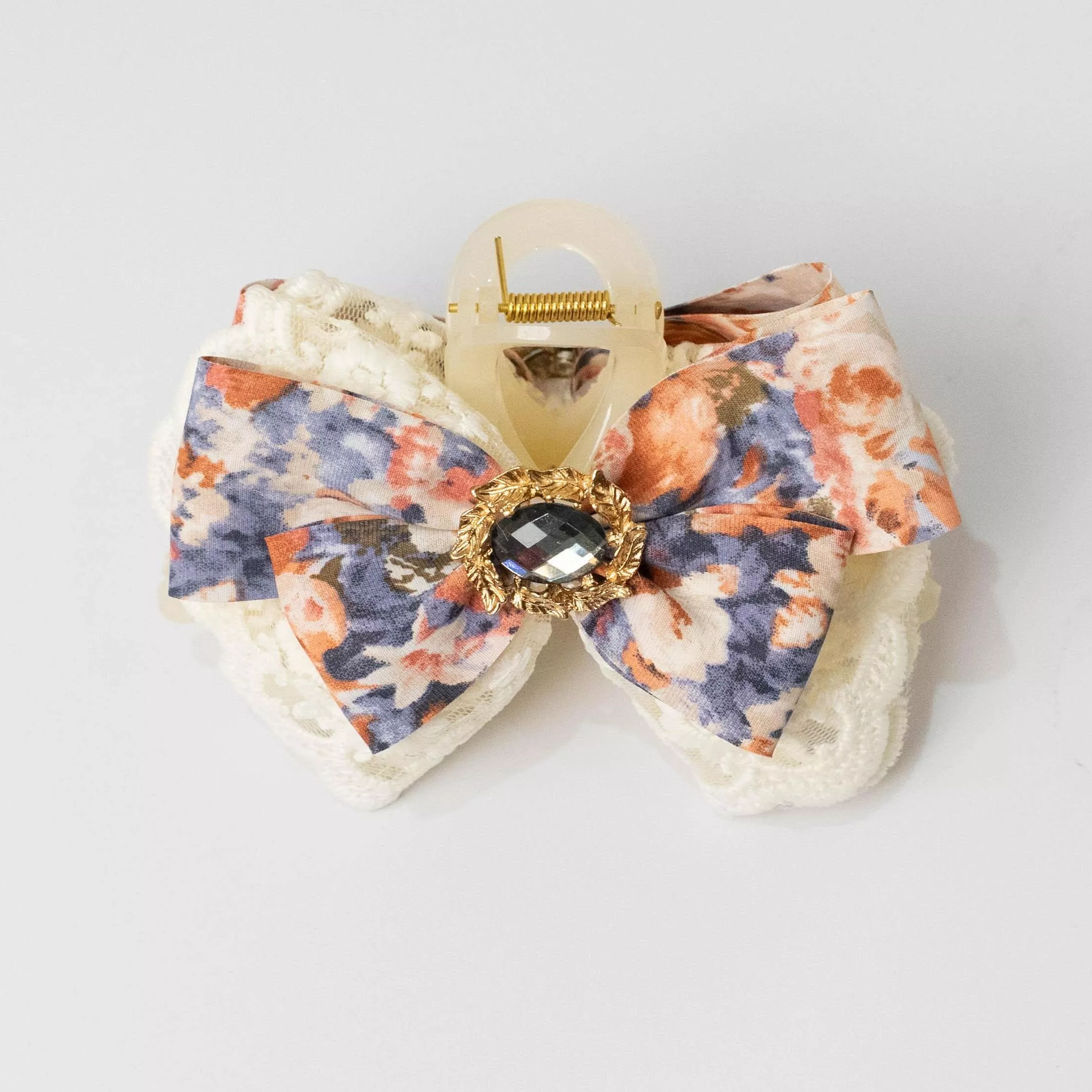 暮花織影（藍） ｜茉紡 手作鯊魚夾