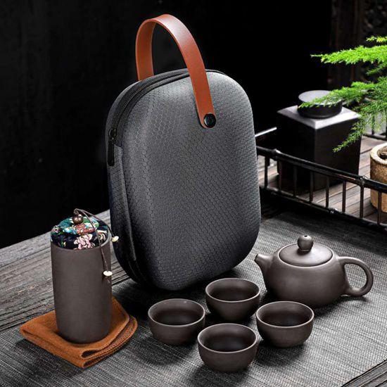 【經典傳藝9】 紫砂功夫旅行茶具 ( 一壼+4杯+1茶罐 )