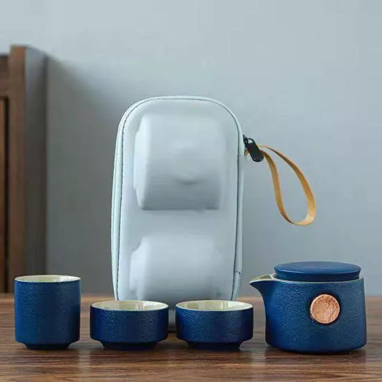 【輕巧時尚11】 快客杯陶瓷茶具携帶包 ( 一壼+3杯 )