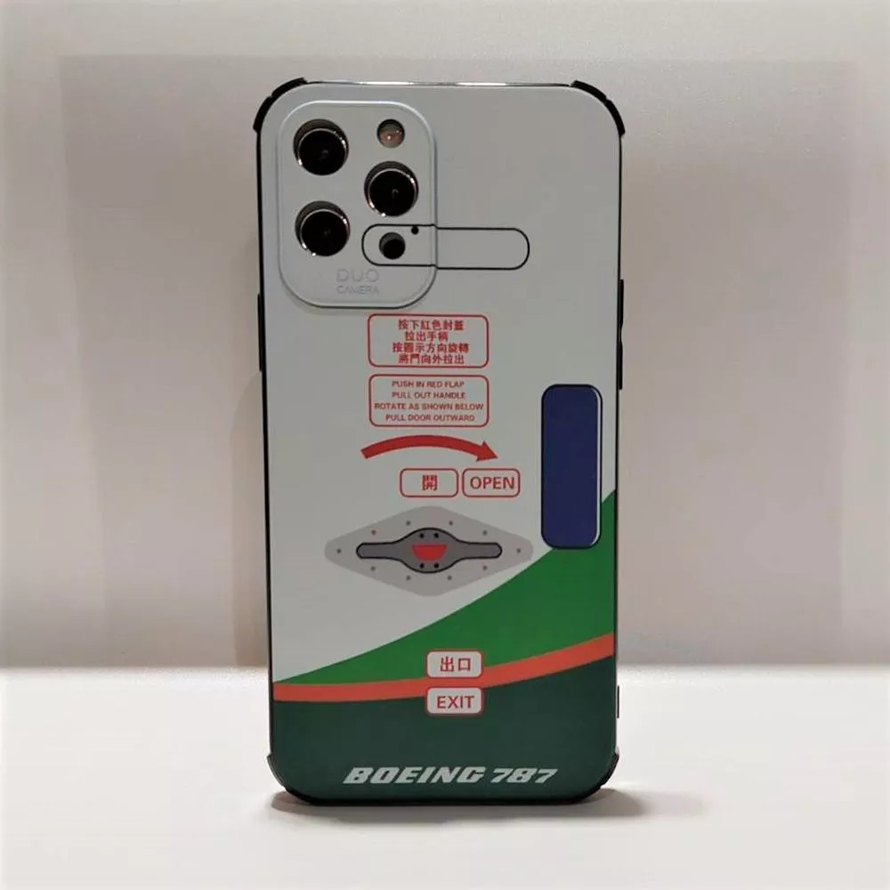 iPhone【簡約黑軟殼+四角防護】787 完美比例、航空迷必收藏手機殼