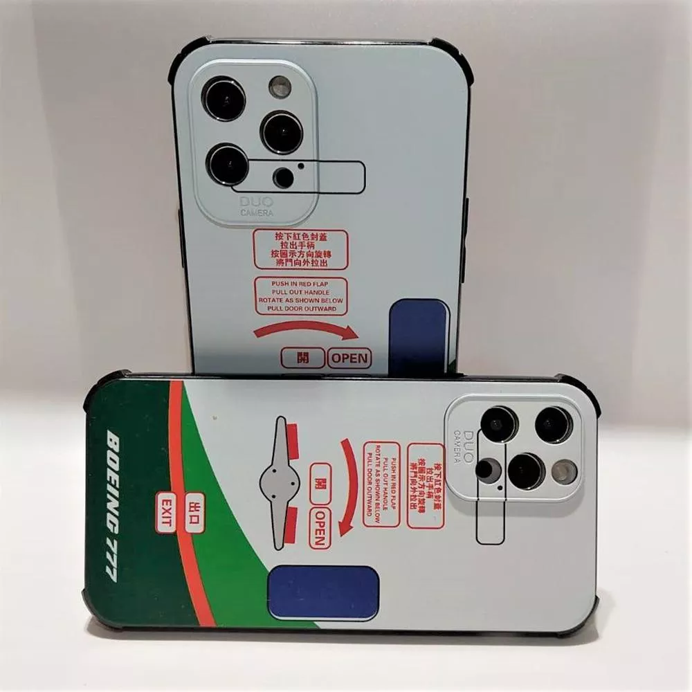 iPhone【簡約黑軟殼+四角防護】777 完美比例、航空迷必收藏手機殼