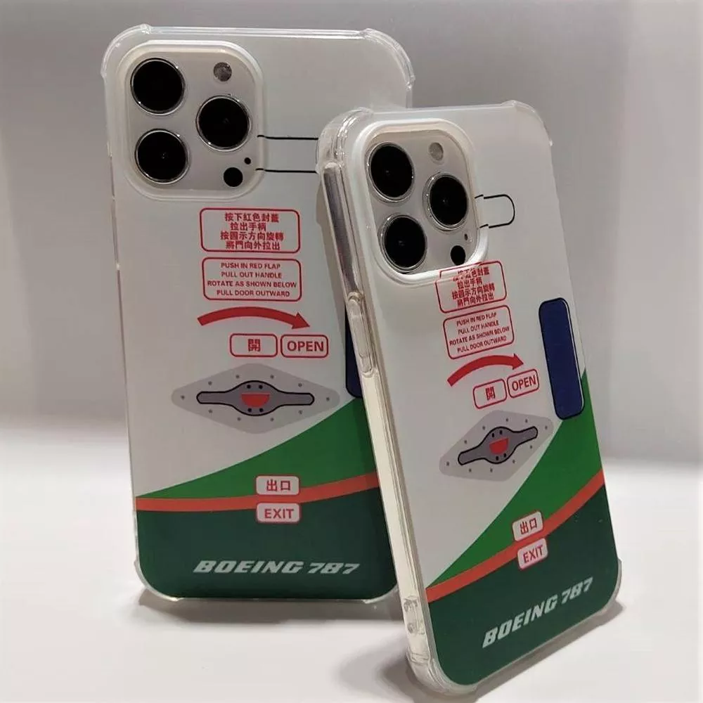 iPhone【透明白軟殼+四角防護】777 完美比例、航空迷必收藏手機殼