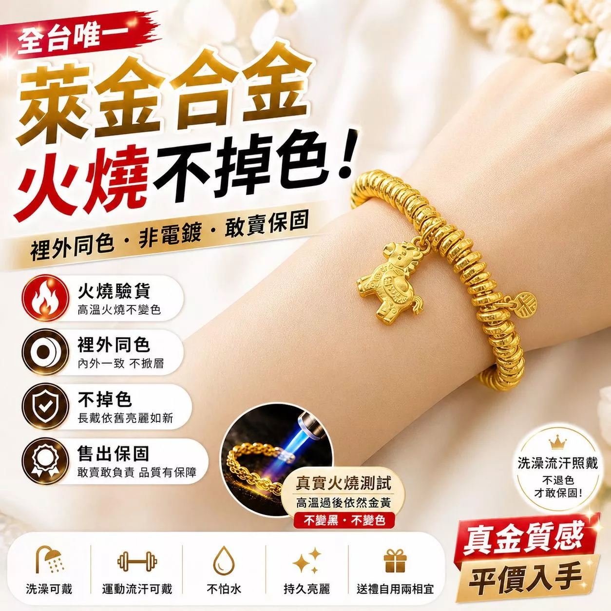 合輯 裡外同色金手鐲 【GN105】