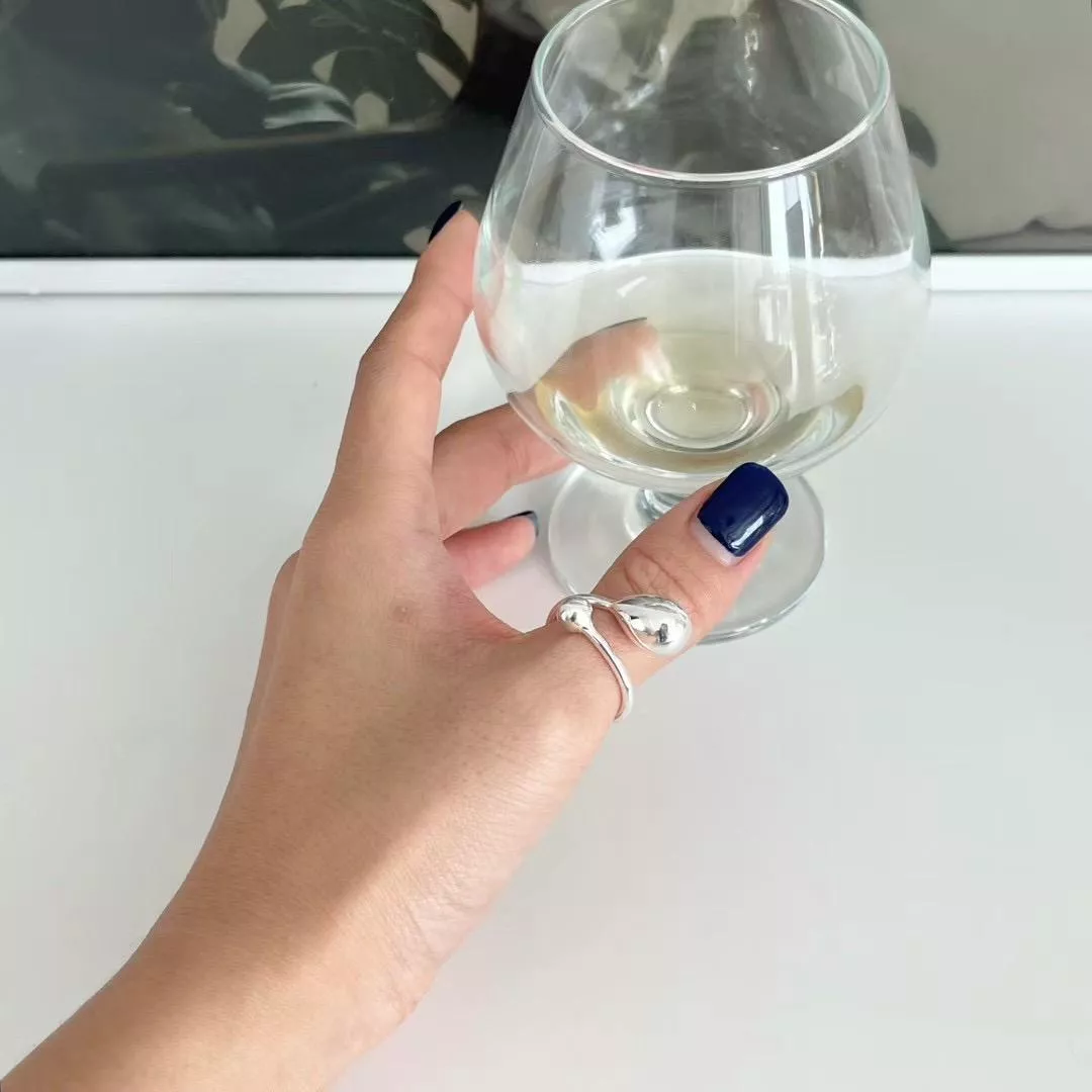 現代水滴戒|下雨的聲音 純銀可調節戒指