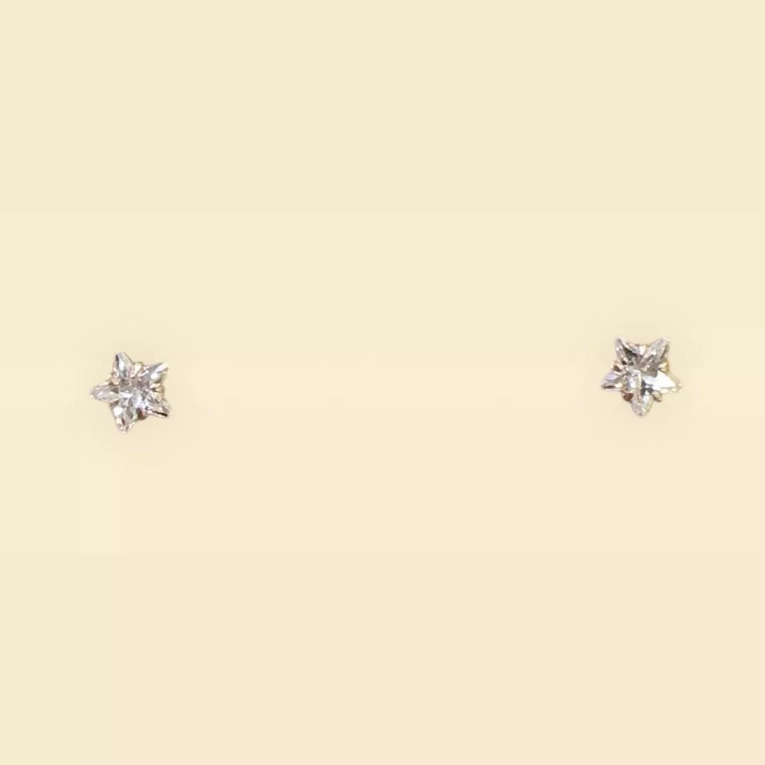 星語-K金星星鑽耳環