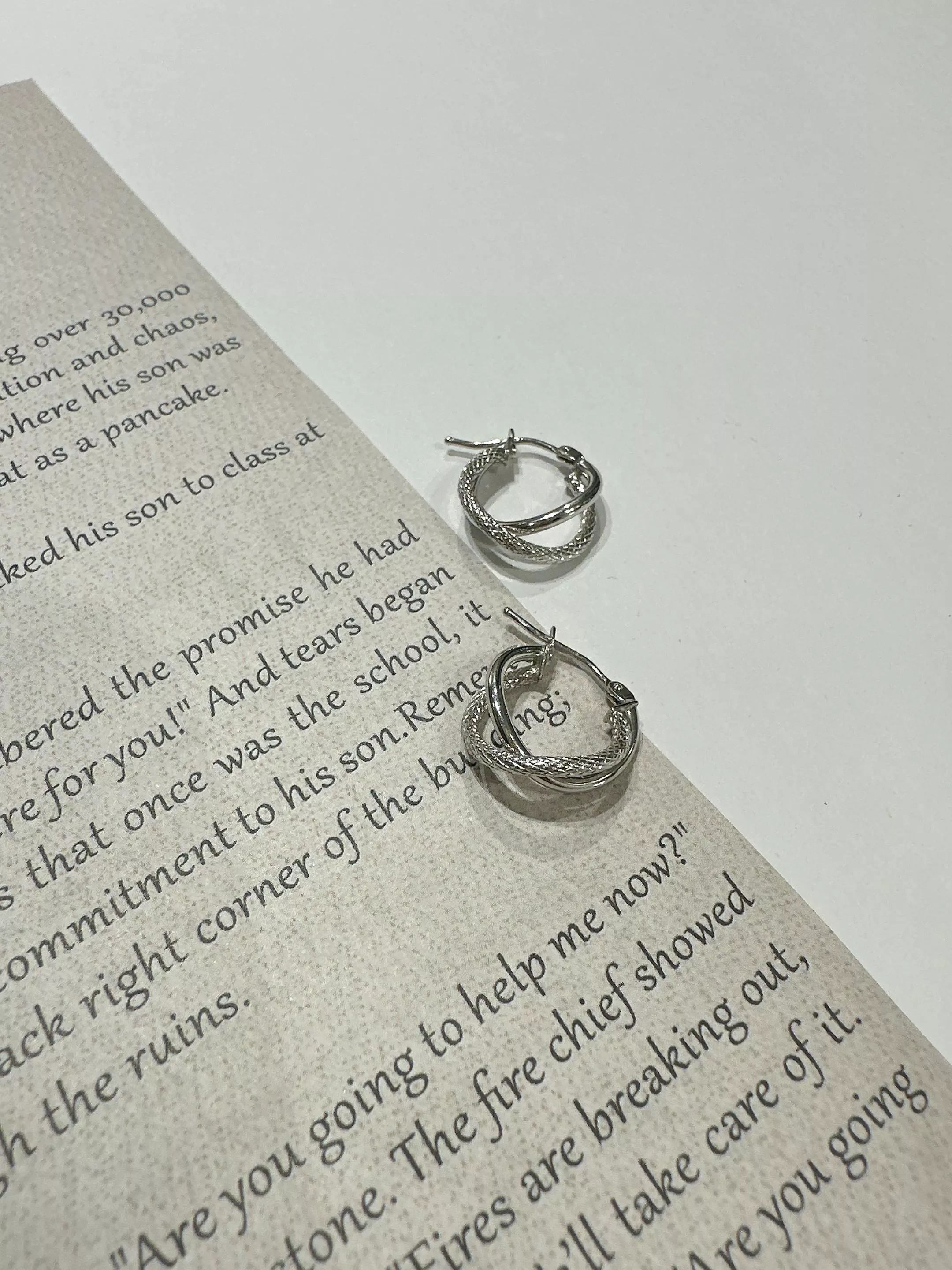 14k 義大利k金 繞圈白金耳釦