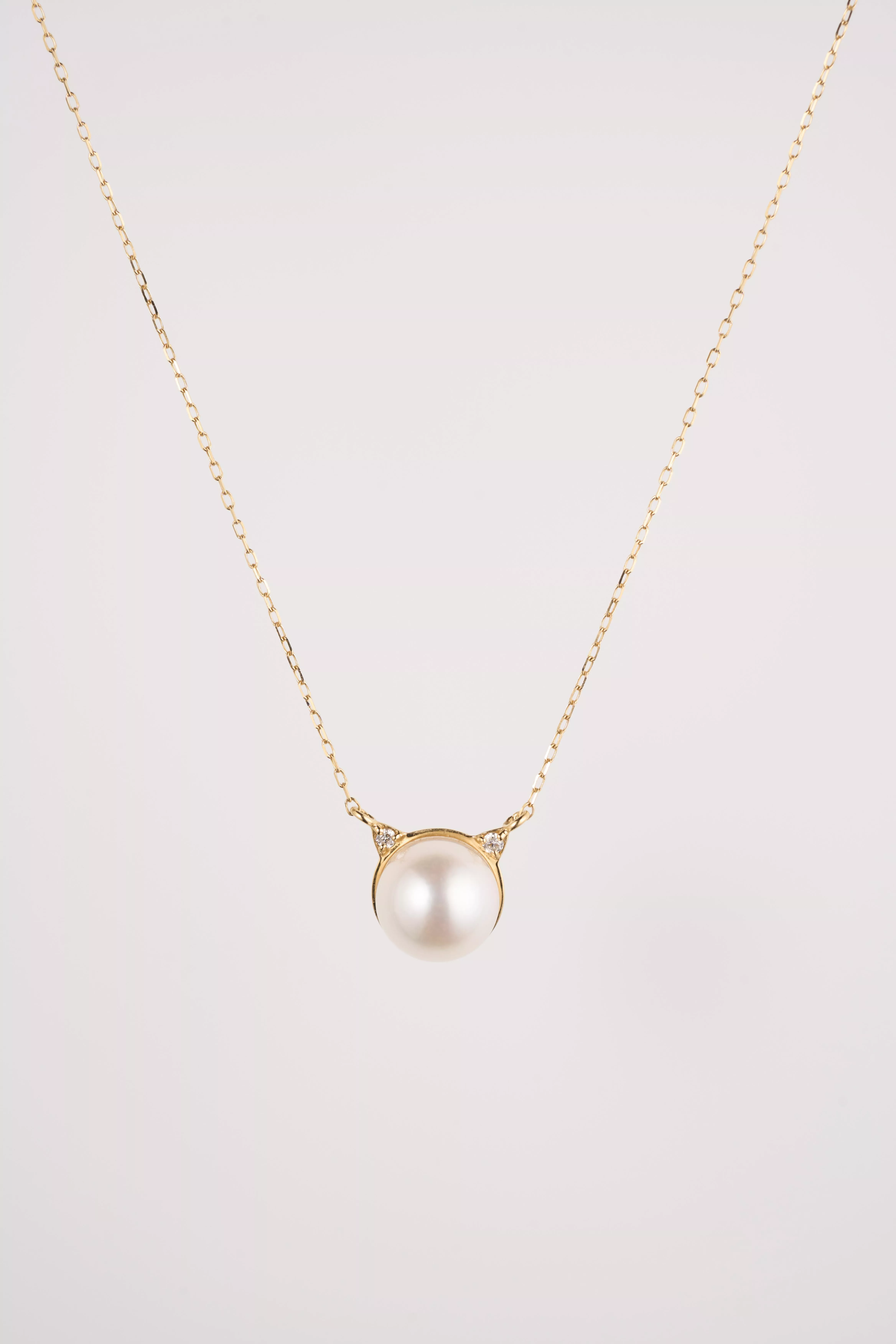 18K 貓咪珍珠兩面 AKOYA阿古屋珍珠項鍊