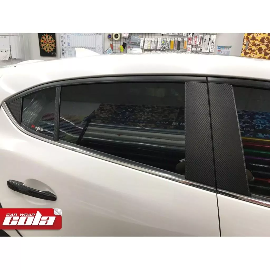 【可樂彩貼】Mazda 3 ABC柱 / 碳纖維 / 改色膜