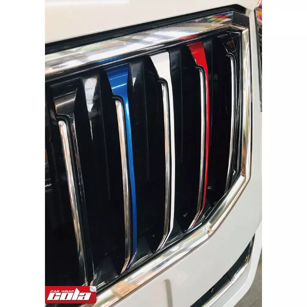 【可樂彩貼】SKODA SUPERB 水箱罩三色線 / 水箱罩貼紙 / 亮面 