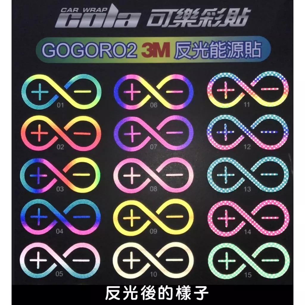 【可樂彩貼】GOGORO2代-3M反光-能源貼 (1-20號)