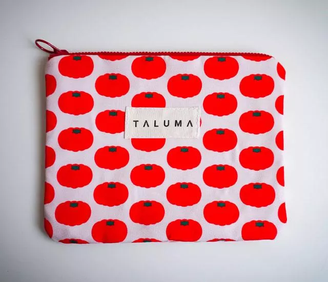 車輪茄印花｜帆布扁式拉鍊化妝包（2色）