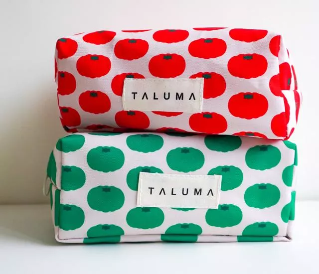 車輪茄印花｜帆布長方拉鍊化妝包（2色）