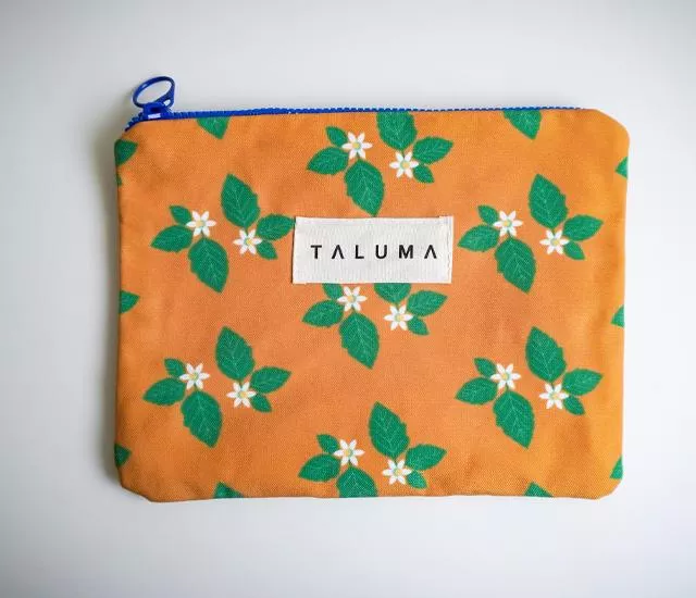 龍葵印花｜帆布扁式拉鍊化妝包（2色）