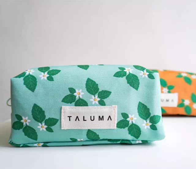 龍葵印花｜帆布長方拉鍊化妝包（2色）