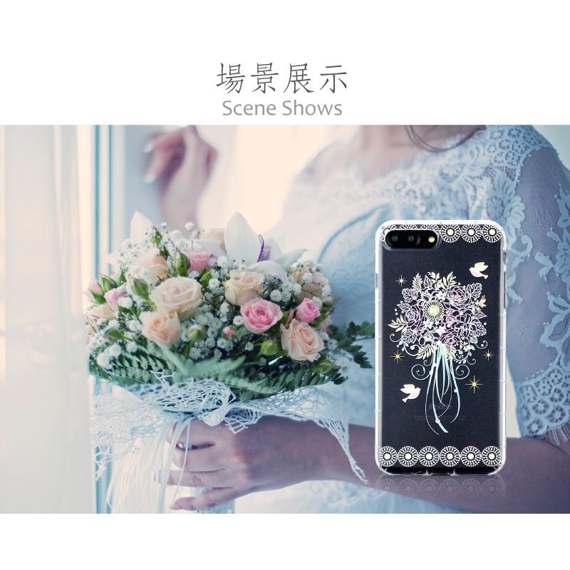 Apple iPhone7/ i7 Plus / i8 / i8 Plus 【 綻放 】施華洛世奇水晶 彩繪空壓殼 軟殼