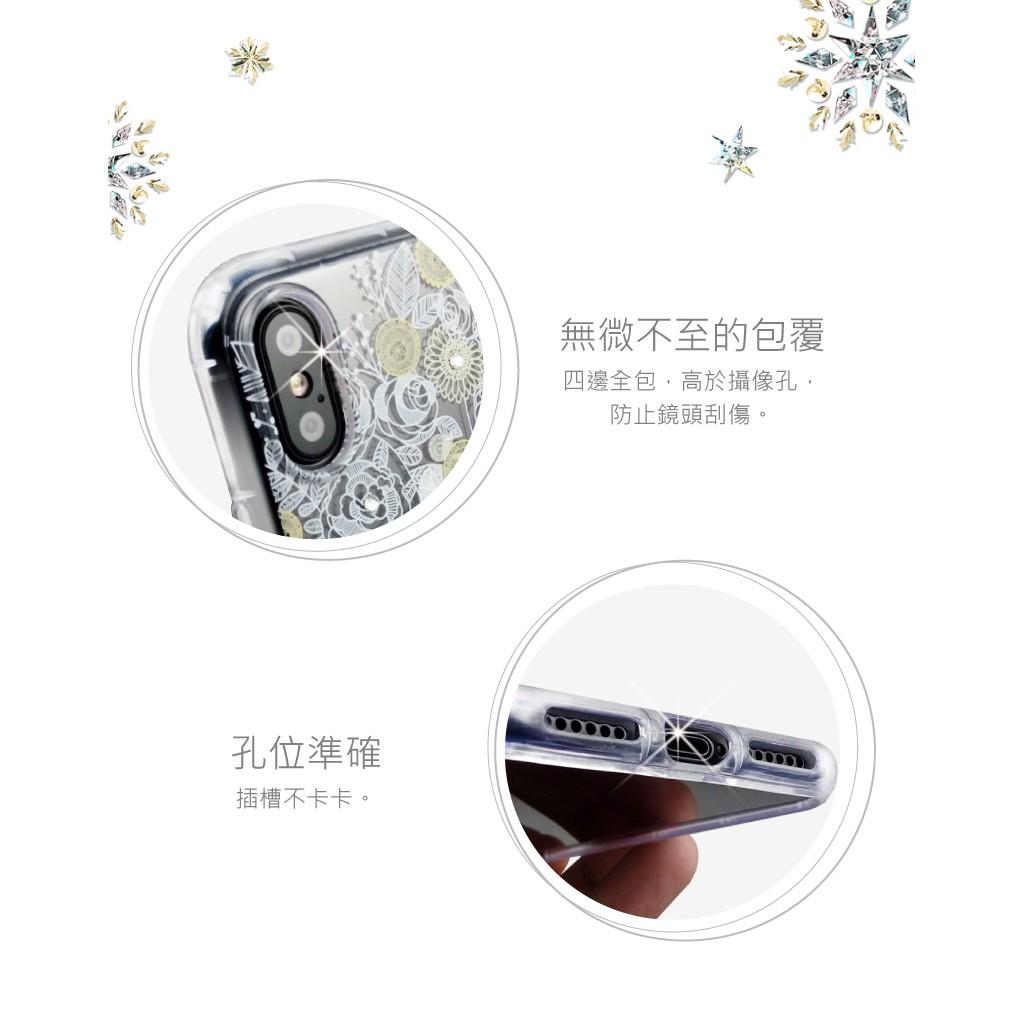 Apple iPhone XS Max_『 繡球花 』施華洛世奇 Swarovski 空壓殼 軟殼 彩繪殼