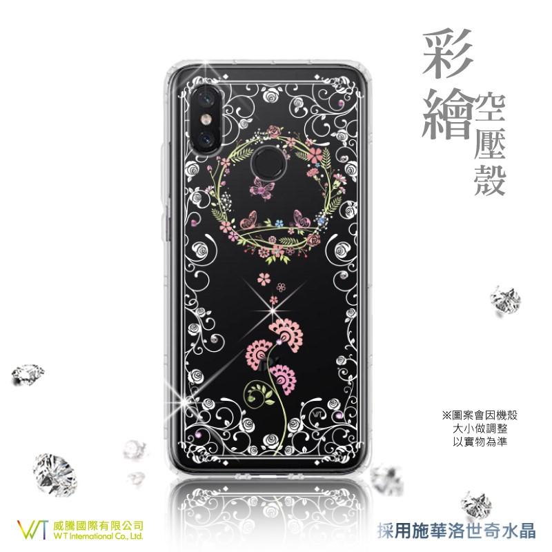 XiaoMi 小米 A2 SWAROVSK 施華洛世奇水晶 彩繪空壓殼 保護殼 軟殼 -【蝶戀】