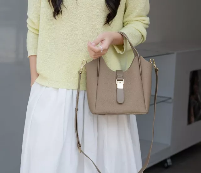 磁吸方釦水餃包-卡其灰