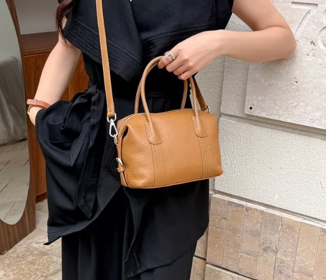 軟皮質感圓圓提包-橘色