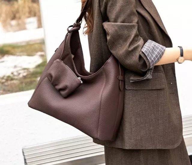 都會柔軟肩背包-咖啡色