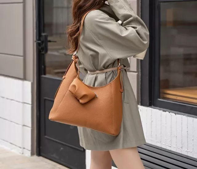 都會柔軟肩背包-橘色