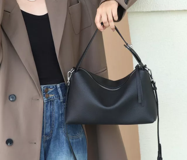 銀扣造型水餃包-黑色